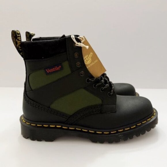 Dr. Martens 1460 Padded Panel Lace Up Boots Black Olive 27754002 Men's 8 NWT - Picture 4 of 9